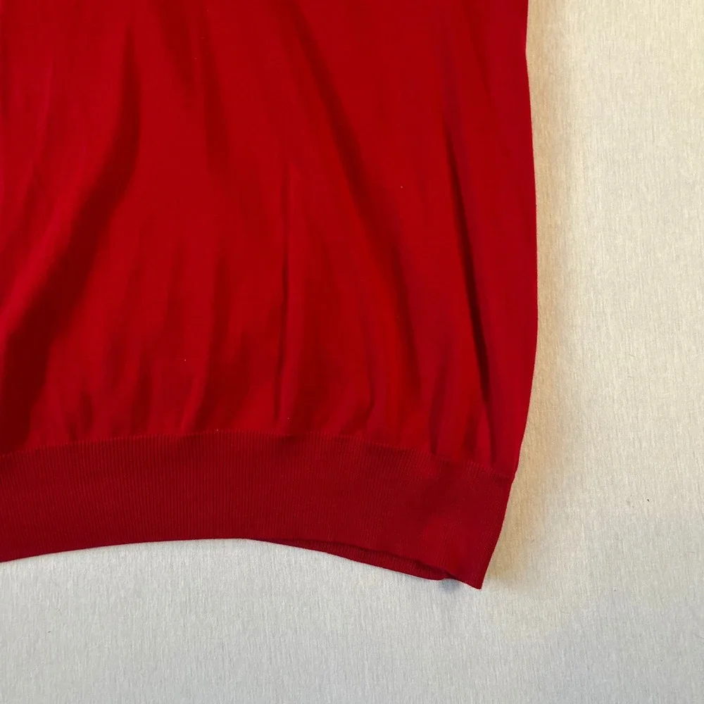 Vintage Chaps Mens 3XLT Red V-Neck Sweater Vest Logo Knit Sleeveless 90s